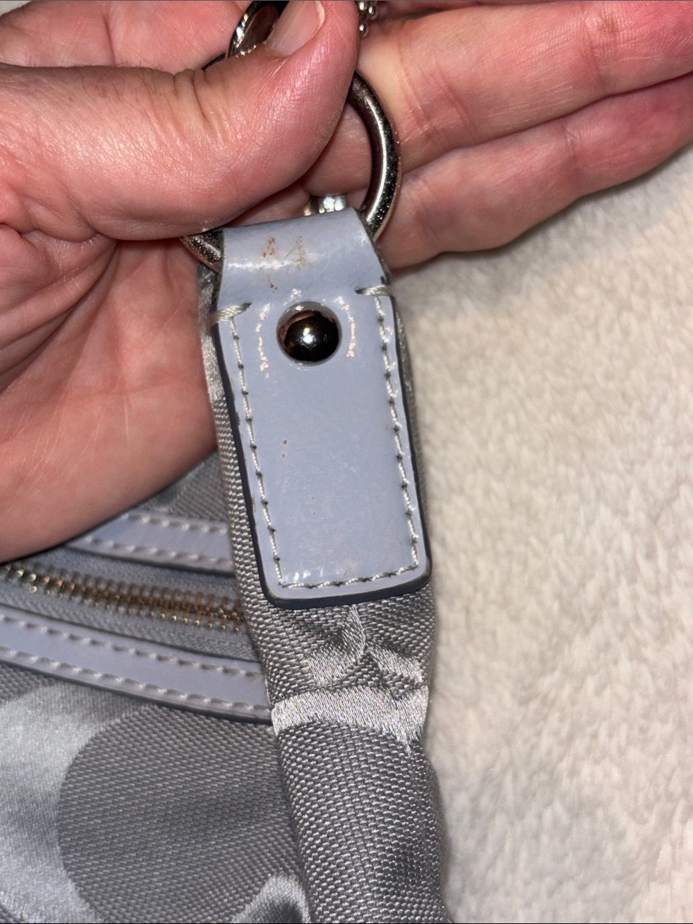 Coach Gray Signature Shoulder Bag with Adjustable Strap - Picture 6 of 15